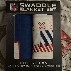 NFL Swaddle Blanket Set - Blue and White